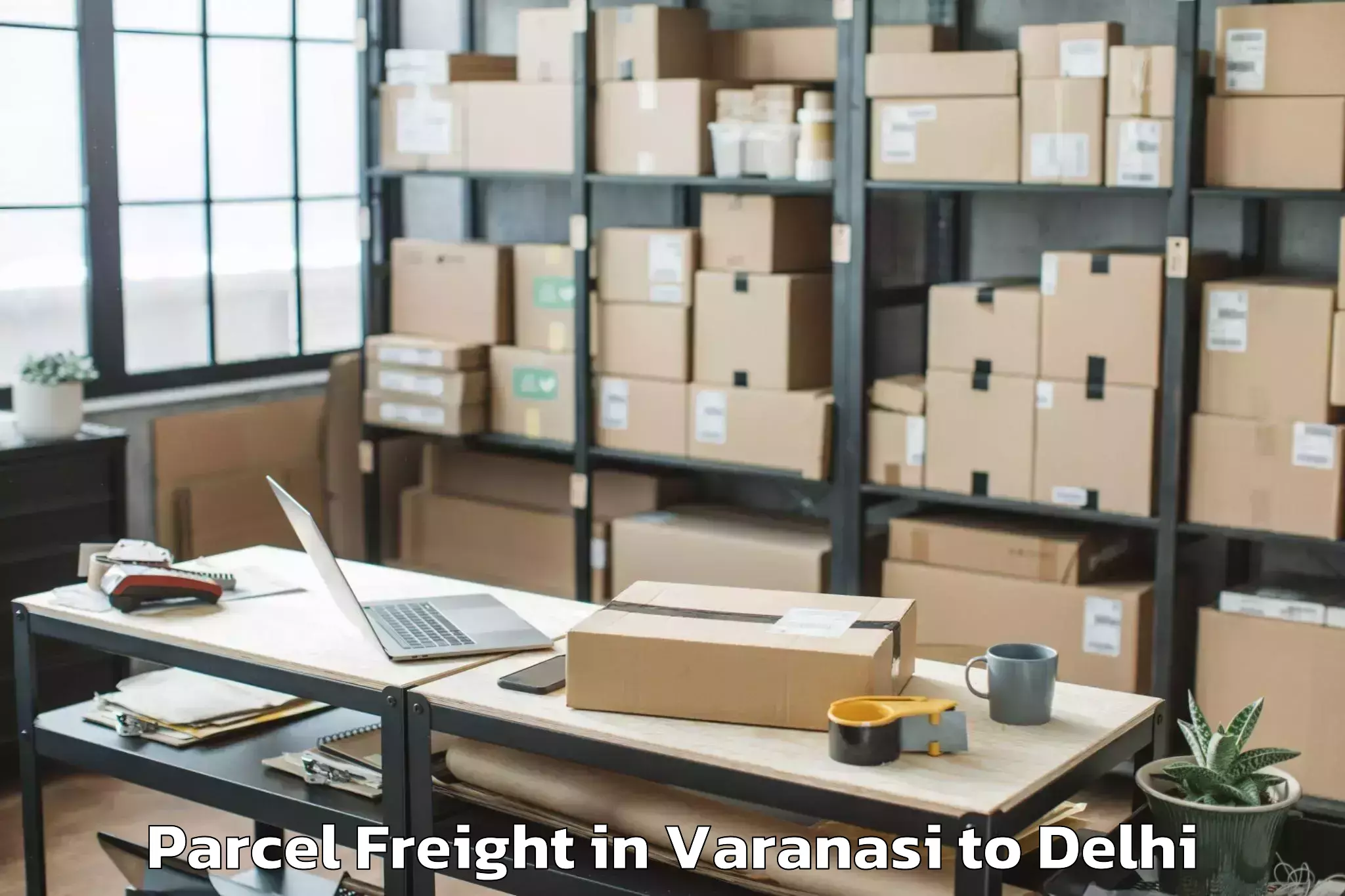 Efficient Varanasi to Rajouri Garden Parcel Freight